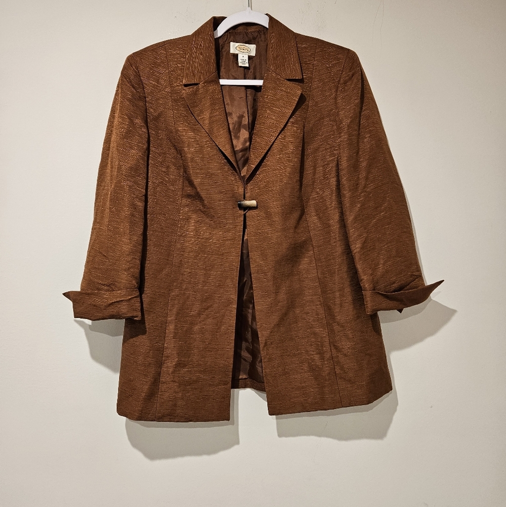 Talbots Women's Rust Brown Silk Blend Blazer, Size 8